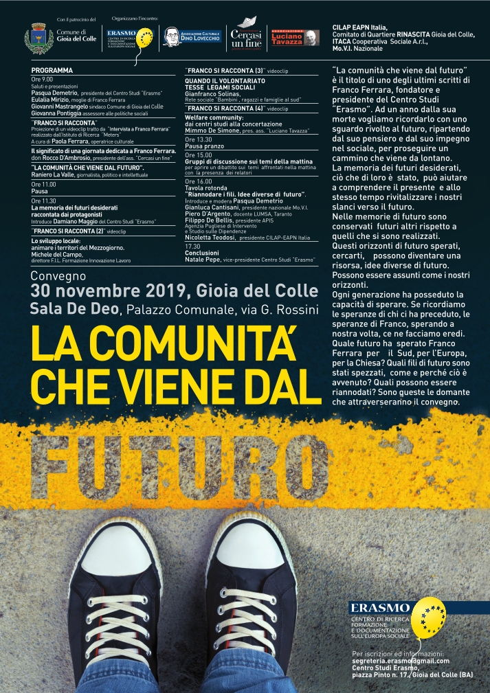 locandina La comunità che viene dal futuro - Novembre 2019 - ERASMO