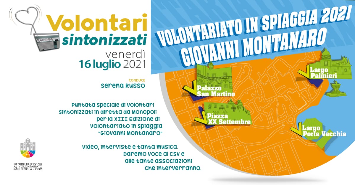 Banner speciale Volontariato in Spiaggia Volontari sintonizzati CSV San Nicola 2021