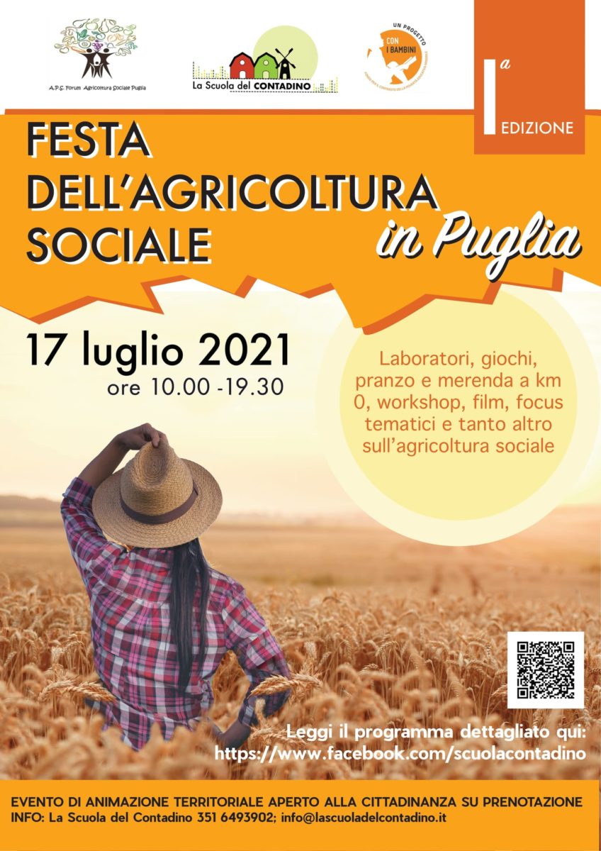 locandina prima edizione della Festa dell'Agricoltura sociale in Puglia 2021