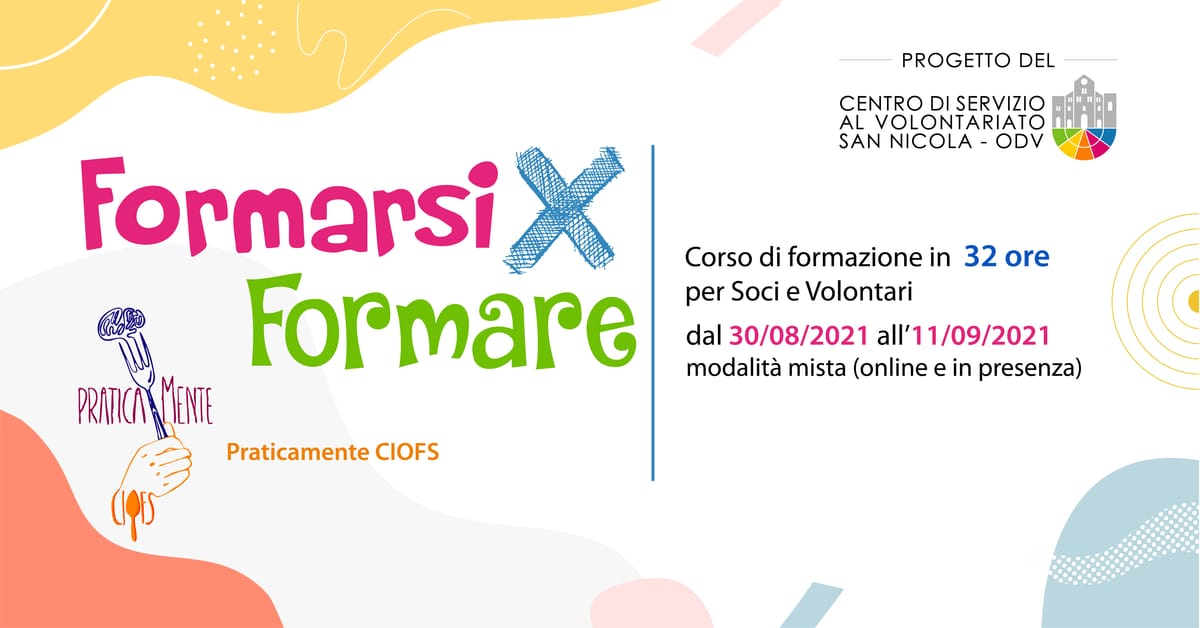 Banner Formazione indiretta CSV San Nicola Formarsi X Formare