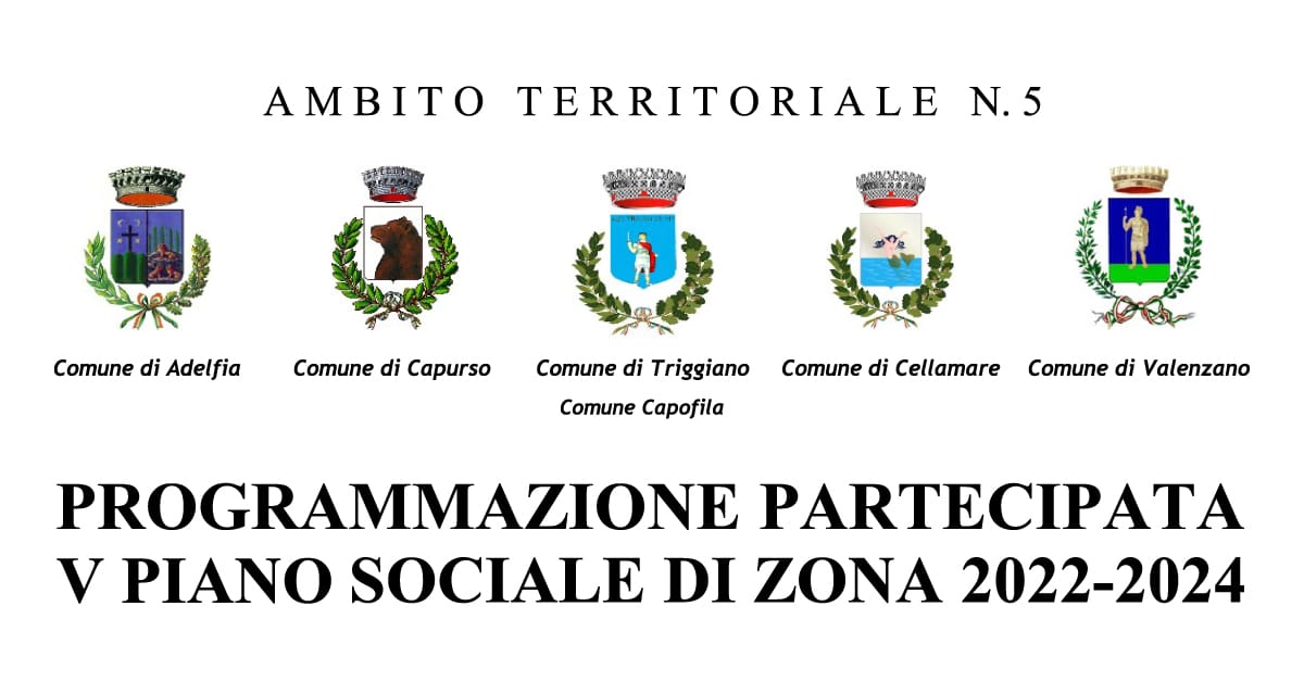 Banner Programmazione partecipata Piano Sociale Zona Ambito territoriale Triggiano 2022