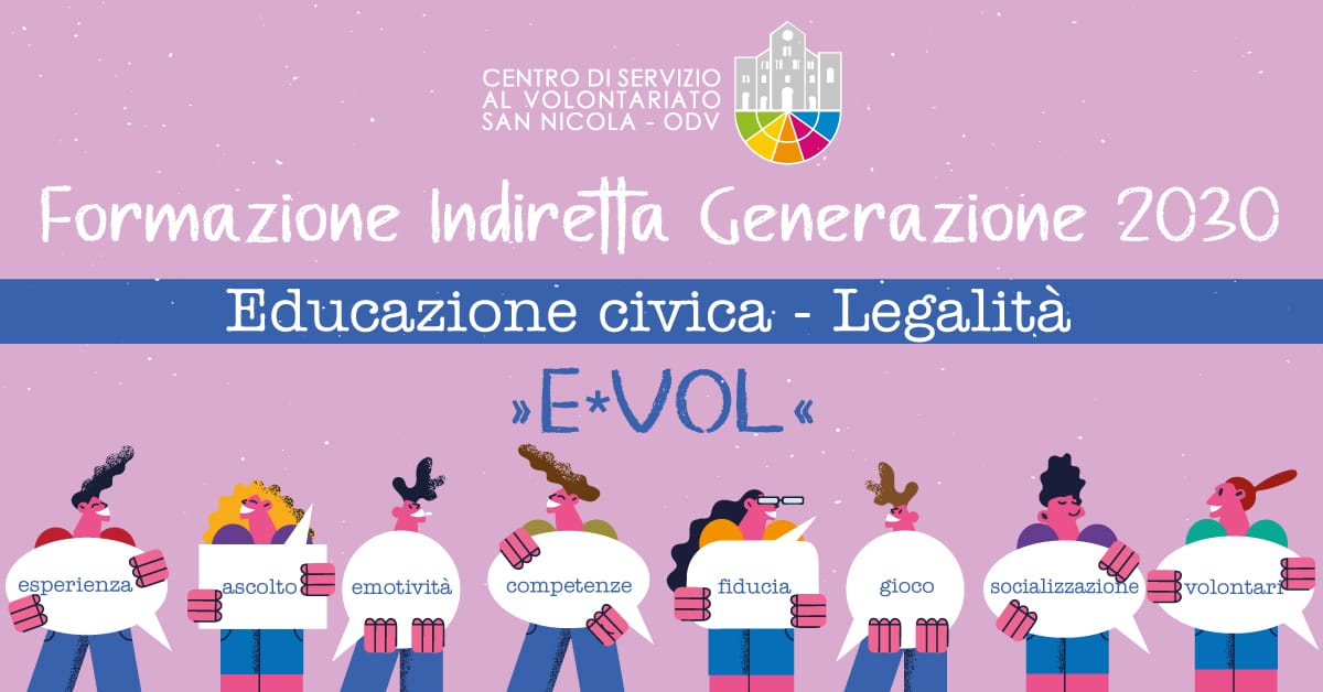 Banner EVol Educazione civica legalità formazione indiretta CSVSN