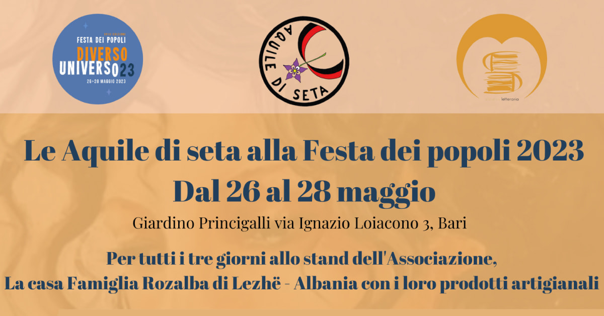 Banner Le Aquile di seta serata Albania Festa dei popoli 2023 Bari