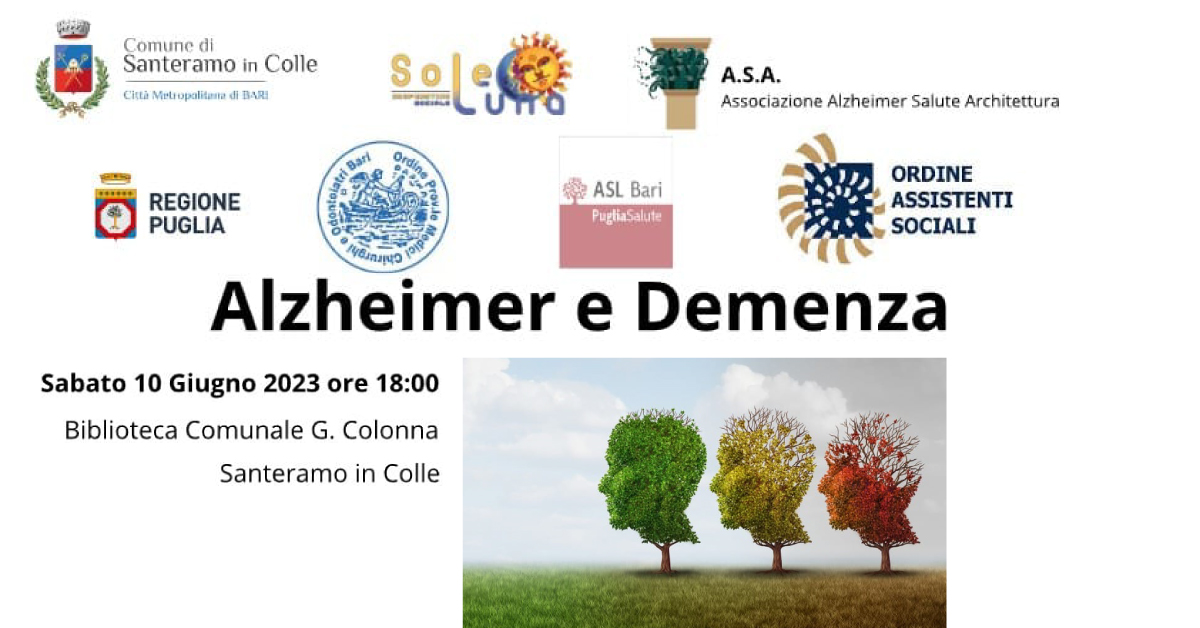 banner Convegno Alzheimer e demenza Comune Santeramo in Colle ASA APS