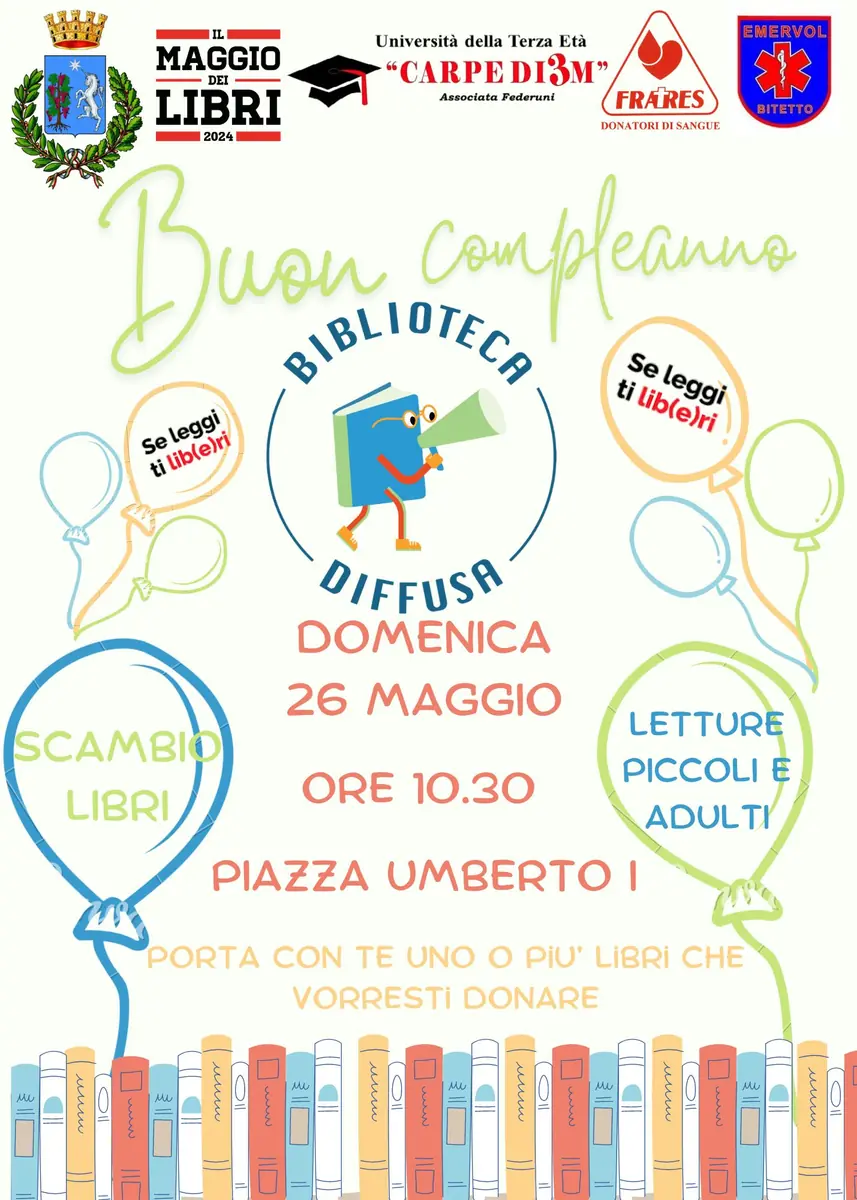 Buon compleanno Biblioteca Diffusa Bitetto