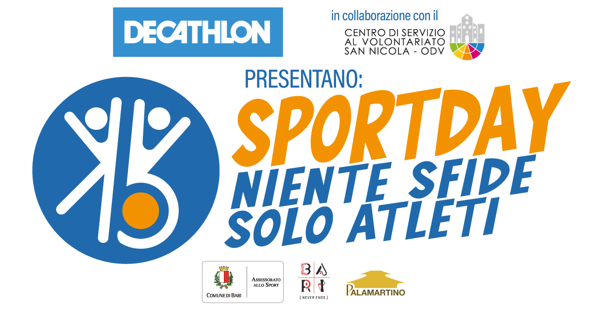 Decathlon CSV San Nicola Sportday niente sfide solo atleti atlete