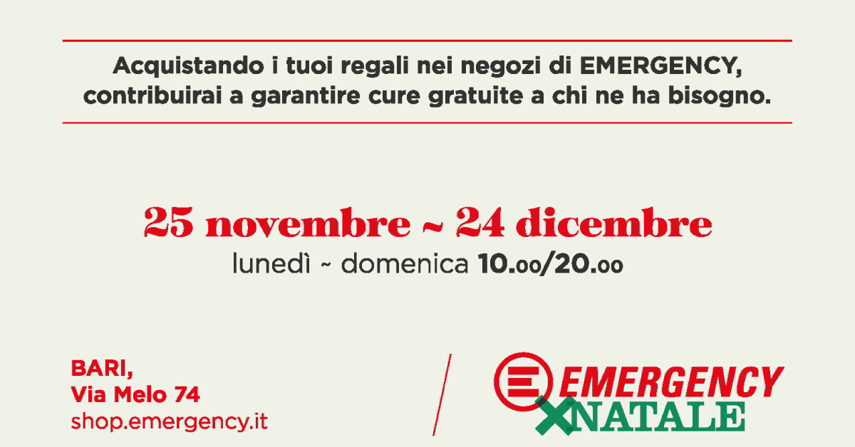 banner Spazio Natale Emergency Bari 2023