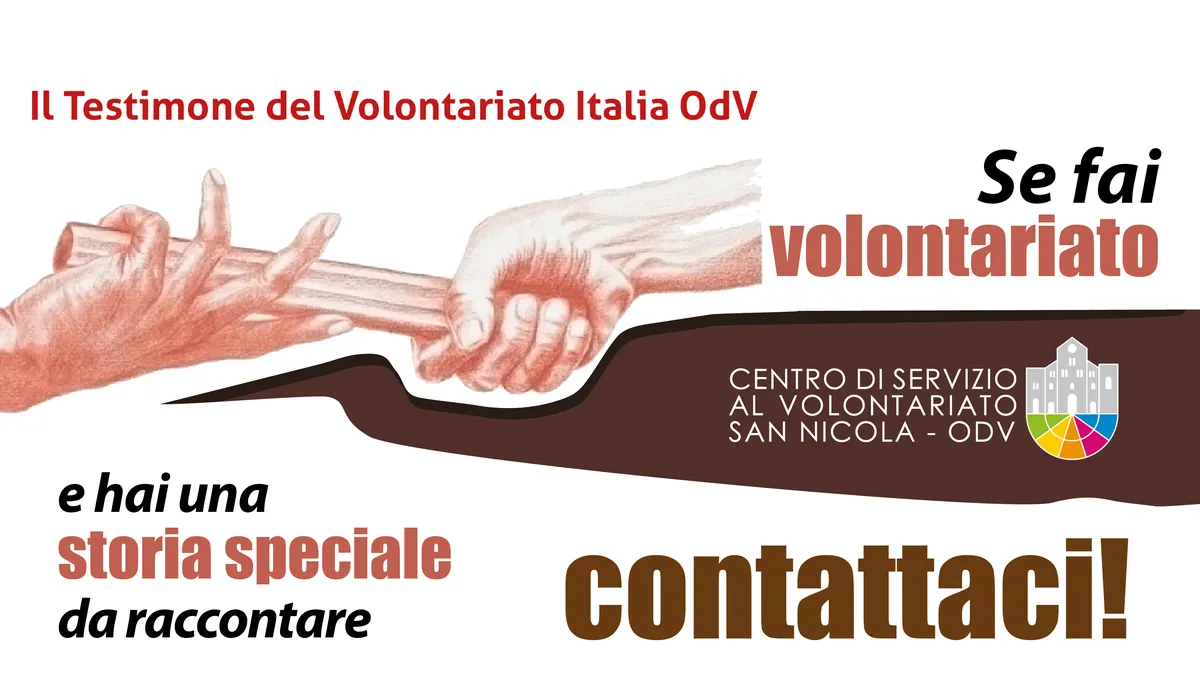 Sei una volontaria o un volontario e hai una storia speciale da raccontare? Compila il form entro il 13 Ottobre 2024. La storia più significativa sarà premiata a Roma, il 19 e 20 Novembre 2024.