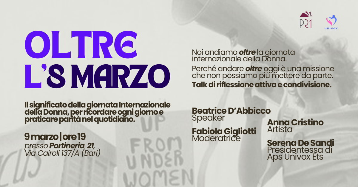 talk Oltre 8 Marzo Univox APS ETS Bari 2024